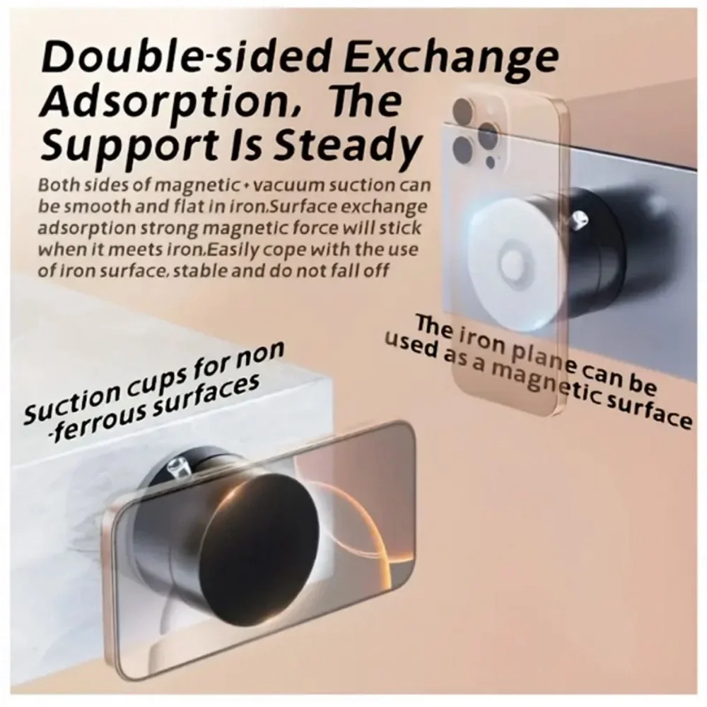 360° Rotatable Magnetic Suction Mount Phone Holder – Foldable, Adjustable Stand